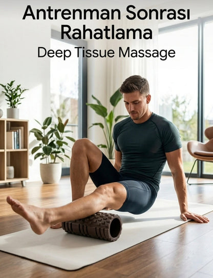 Masaj Rulosu Orta Sert – Spor Sonrası Kas Gevşetici Yoga Pilates Fitness Masaj Köpüğü